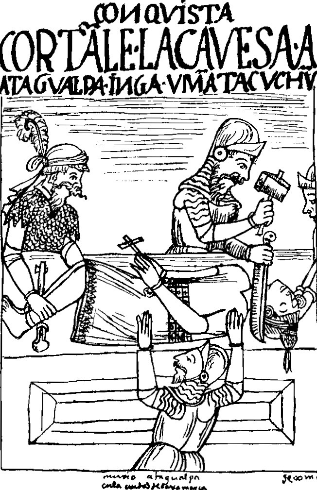 Illustration der Enthauptung eines Inka-Königs in Peru. © Wikimedia